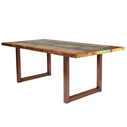 Table 220x100 cm, colorful reclaimed wood