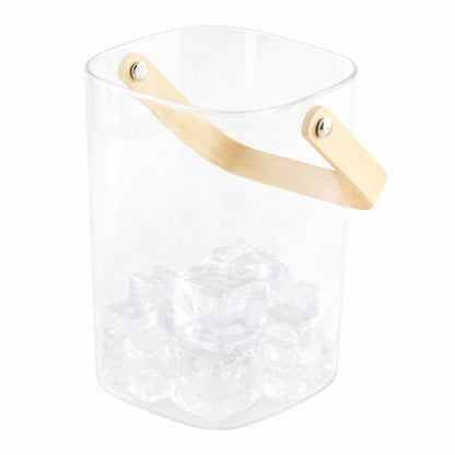Ice bucket with wooden handle 11.5x11x15.5 cm