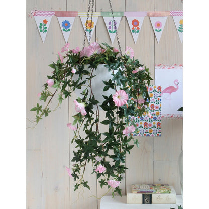 Artificial hanging plant Pink
