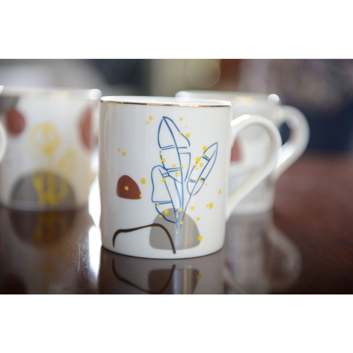 Mokken set van 4 art deco 390 ml keramiek