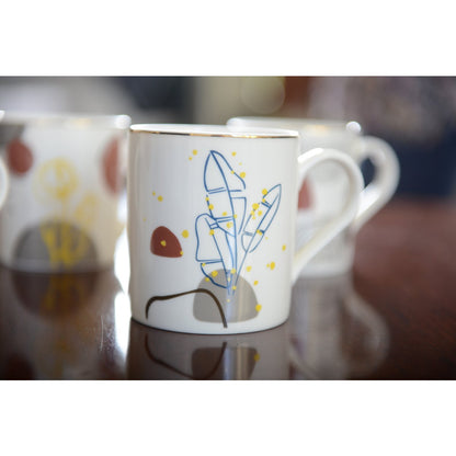 Mokken set van 4 art deco 390 ml keramiek