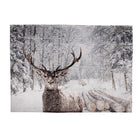 Plaid 130x170 cm wit bruin polyester hert