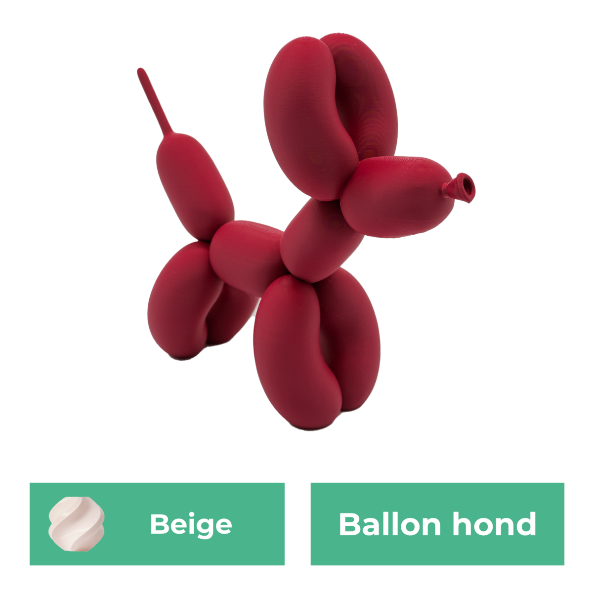 Ballon hond beeldje 20 cm zwart