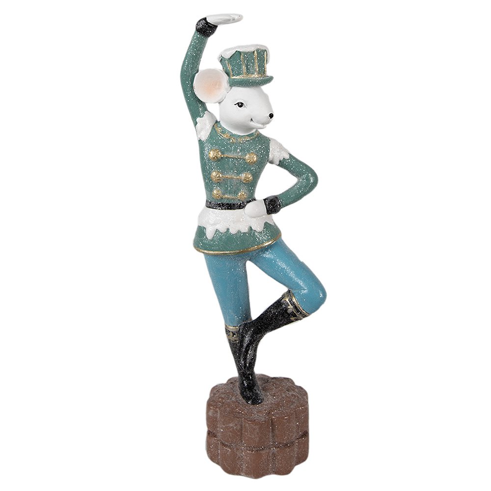 Beeld Muis 26 cm Blauw Polyresin Decoratie Beeld