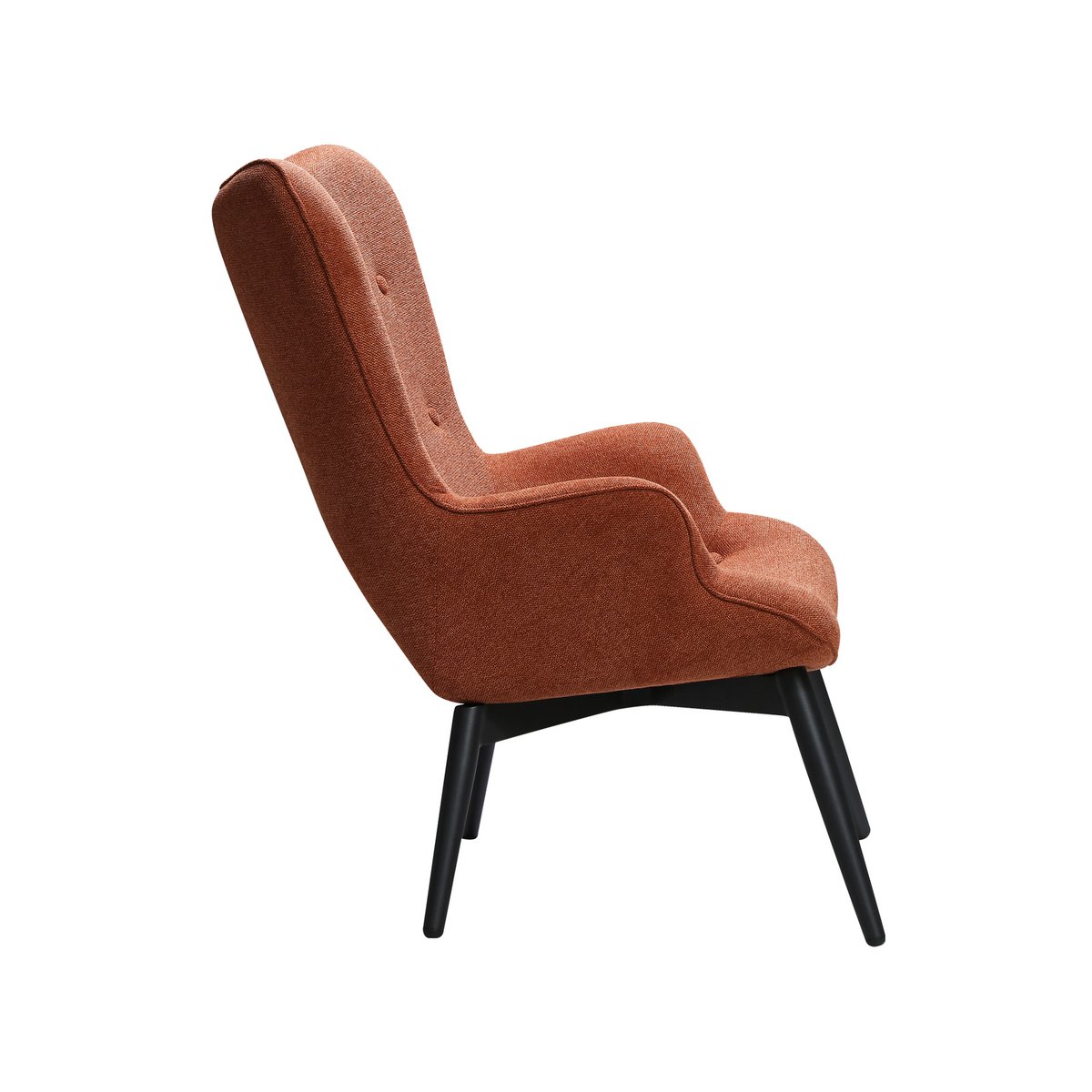 Armchair in copper structural fabric