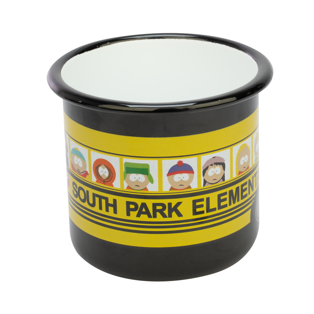 South Park mok en sleutelhanger set 500ml emaille zwart