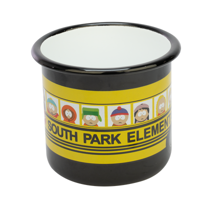 South Park mok en sleutelhanger set 500ml emaille zwart