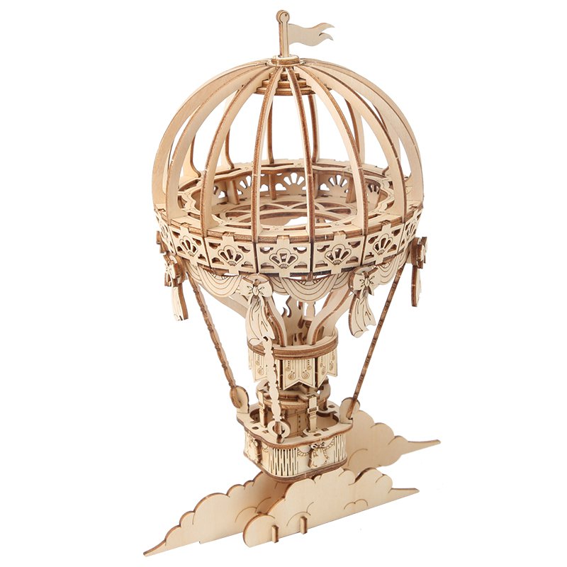 Houten puzzel luchtballon 140 onderdelen 15,5x10,4x20,8 cm