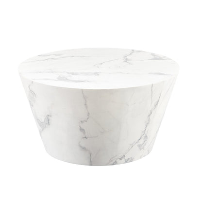 Salontafel rond 80 cm wit marmerlook MDF