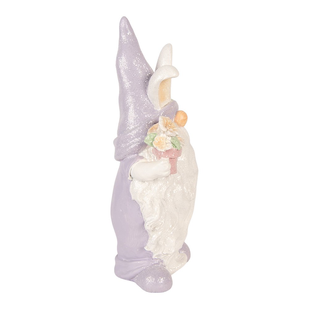 Decoratie Beeld Kabouter 16x10x30 cm Wit Kunststof