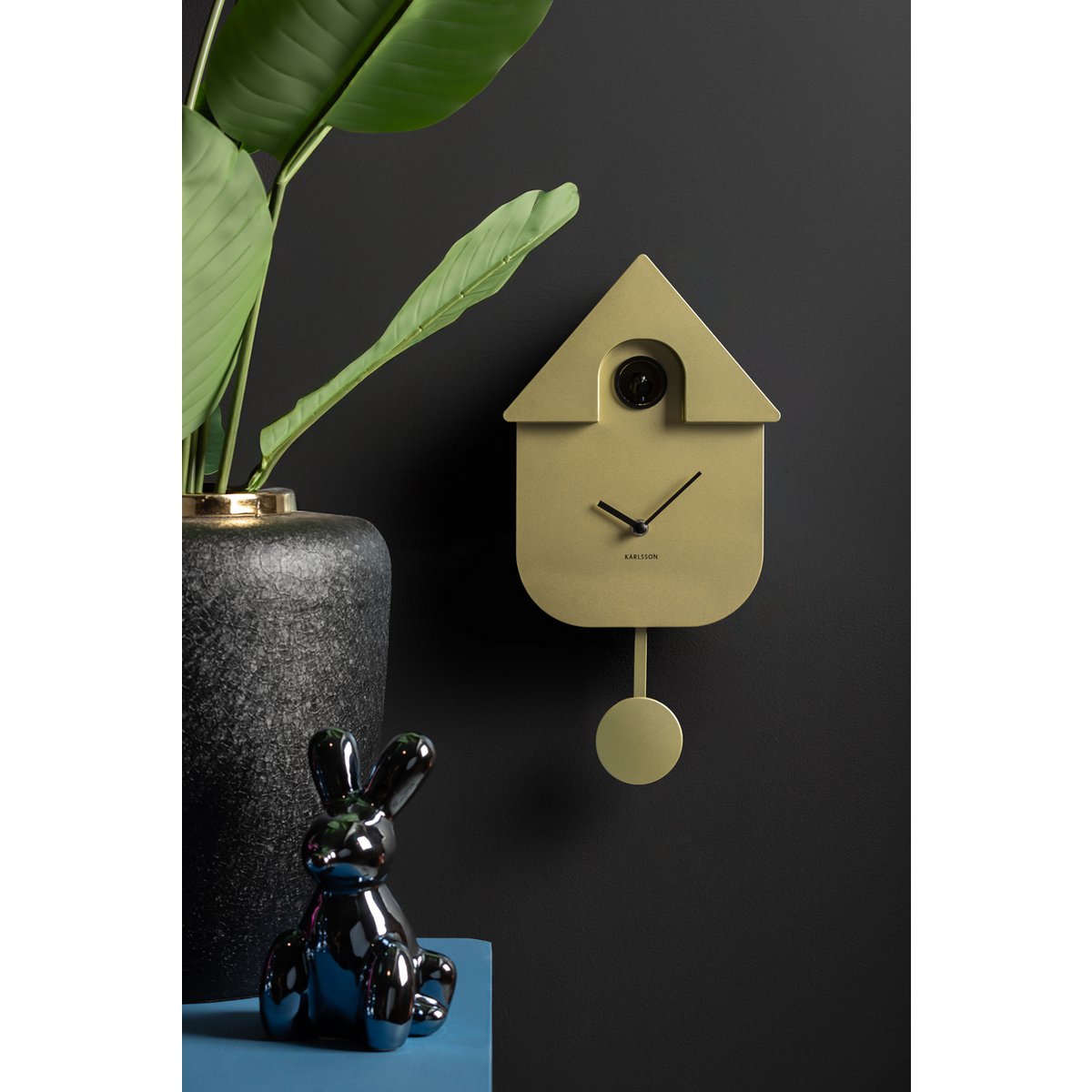 Wandklok Karlsson koekoek 22x41 cm goud