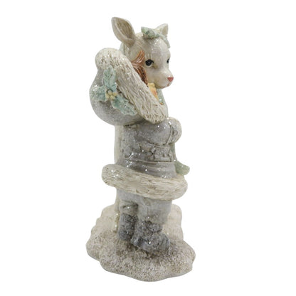 Kerstbeeldje kind 13 cm wit polyresin
