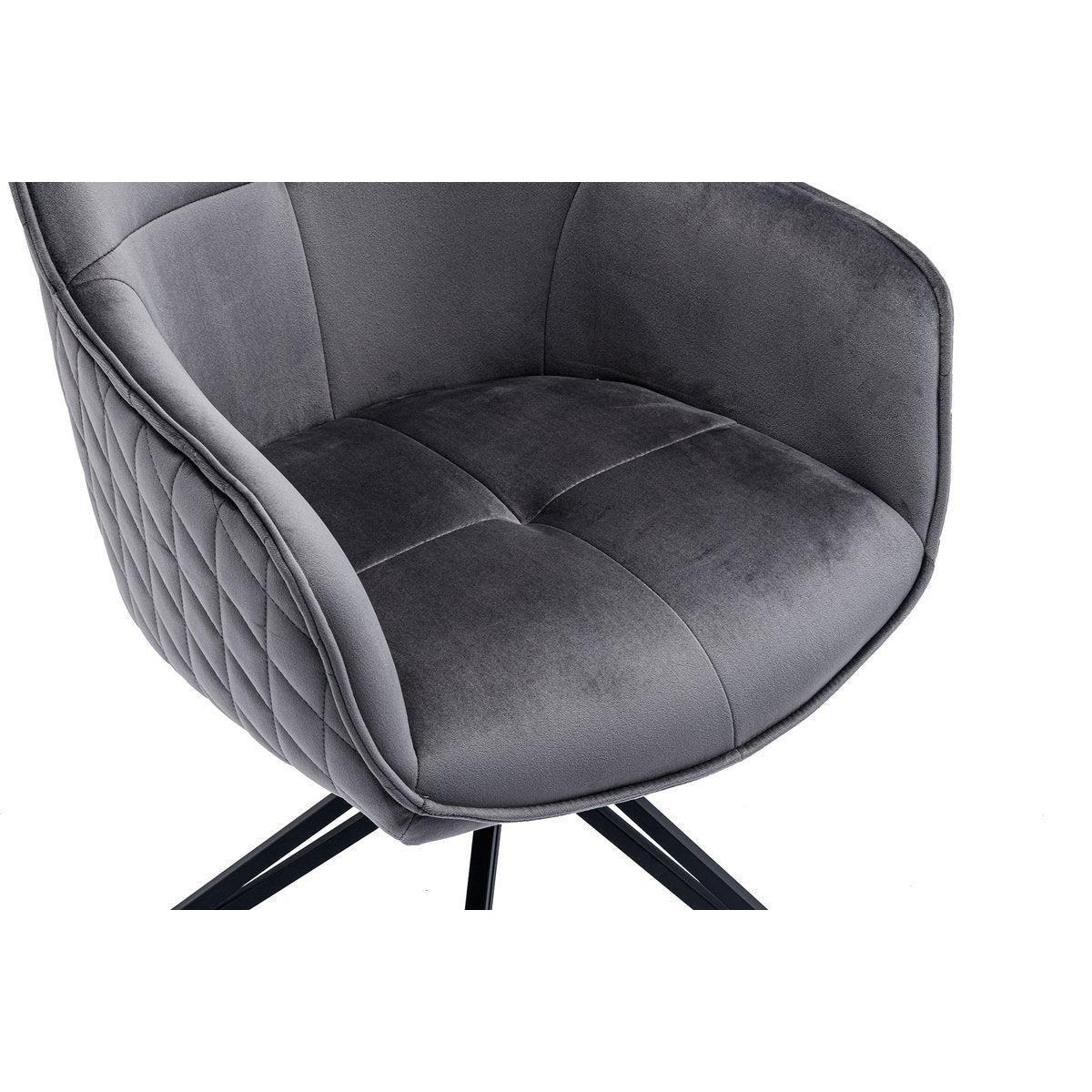 Fauteuil grijs fluweel draaibaar 59x60x83 cm