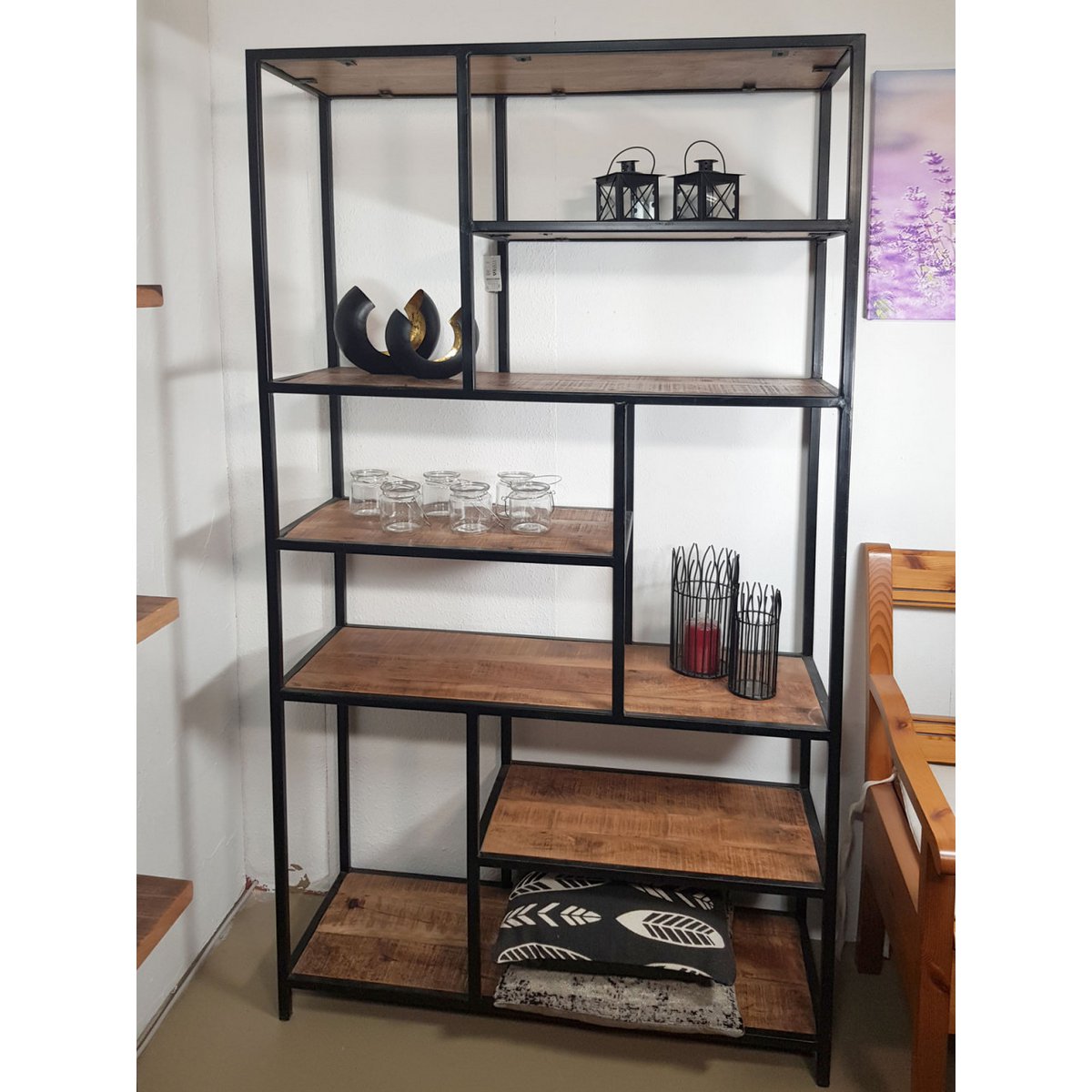 Boekenkast Stand Metalen Frame Zwart Mat 100x193x36