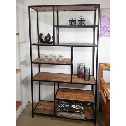 Boekenkast Stand Metalen Frame Zwart Mat 100x193x36
