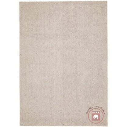 Vloerkleed 140x200 cm crème machinewasbaar