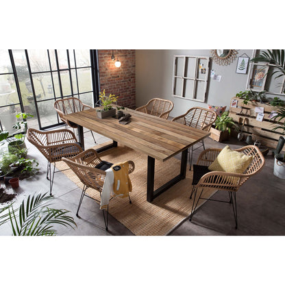 Eettafel 200x100 cm mangohout metaal