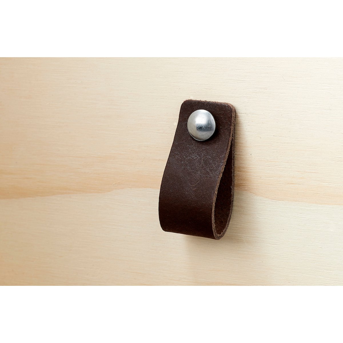 Leren handgreep 15x3 cm donkerbruin
