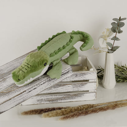 Hondenspeelgoed krokodil met pieper groen 6x36 cm