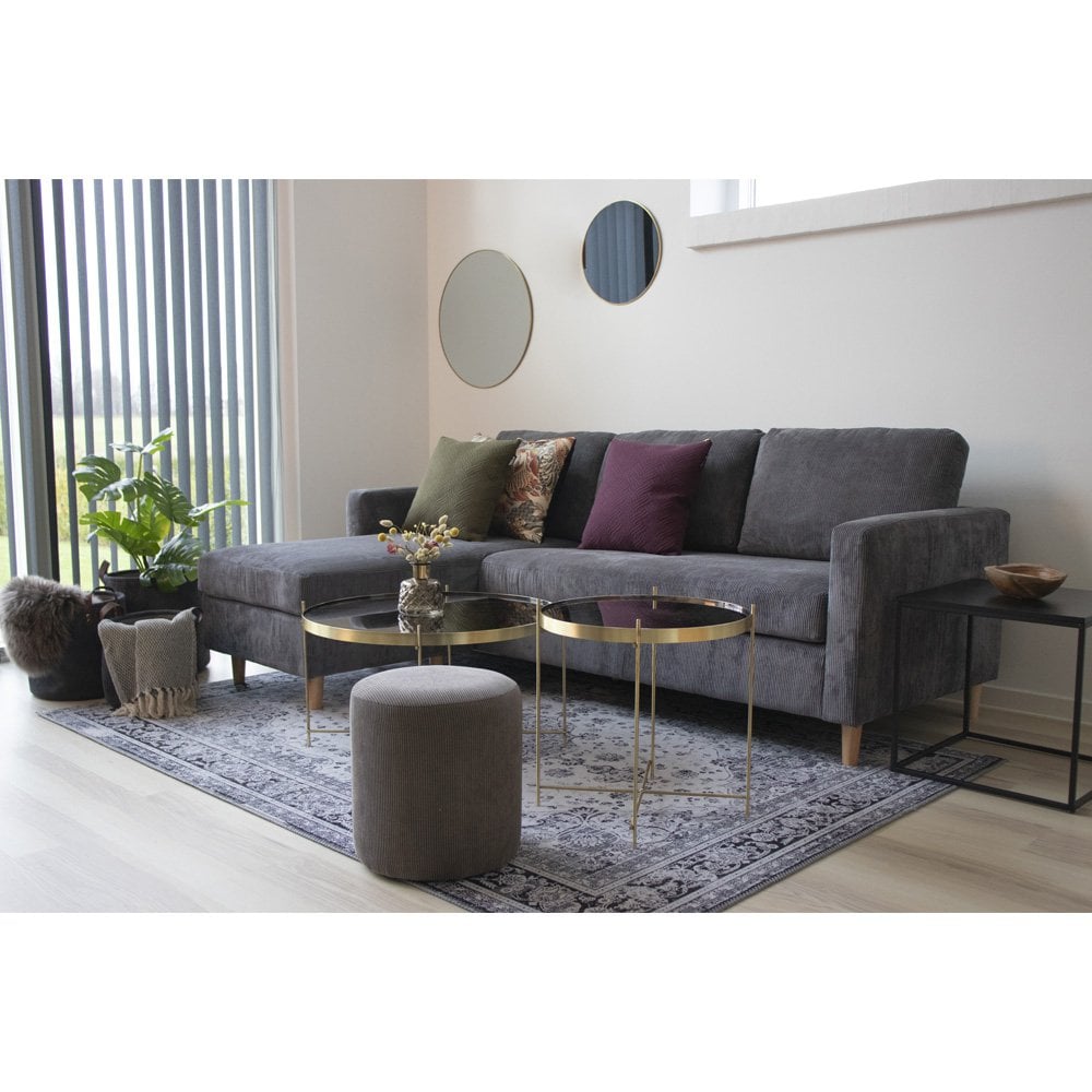 Wandspiegel Ø40 cm messinglook staal