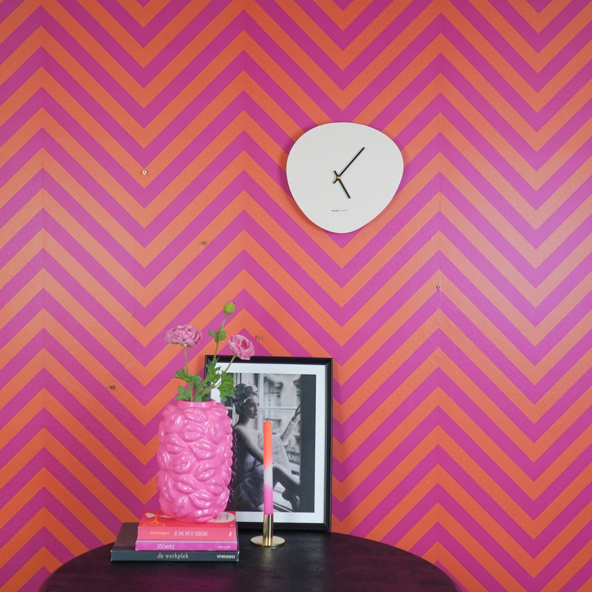 Wandklok 30 cm MDF zandkleur