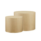 Set 2 eiken salontafels 48x48x38 cm en 38x38x32 cm