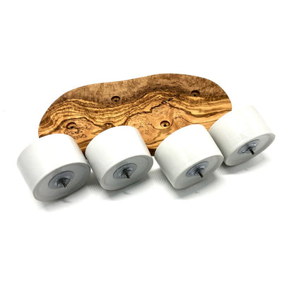 Serveerplank met 4 dipschalen hout
