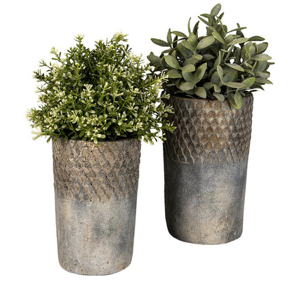 Bloempot Ø 24x39 cm Grijs Steen Bloempot Binnen