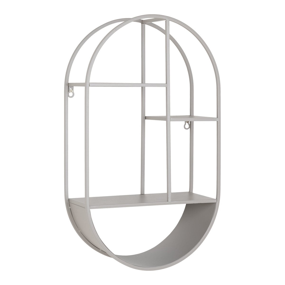 Wandplank ovaal staal koel grijs 35x15x60 cm