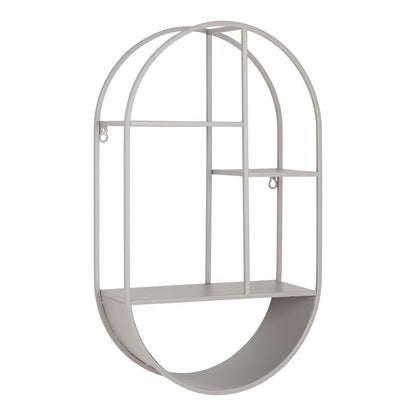 Wandplank ovaal staal koel grijs 35x15x60 cm