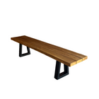Eettafelbank teak ijzer 220 cm