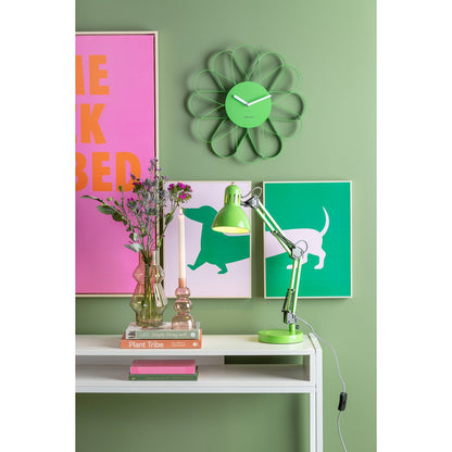 Wandklok 40 cm ijzer bloemvormig