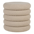 Poef beige Ø44x44 cm met opbergruimte