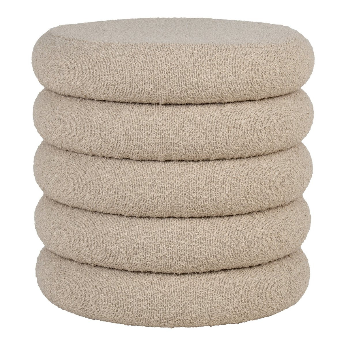 Poef beige Ø44x44 cm met opbergruimte