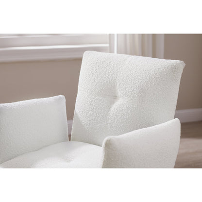 Fauteuil bouclé wit 73,5x64,5x87 cm