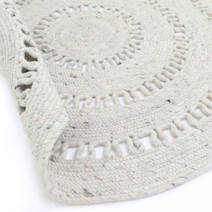 Round Openwork gezellige wollen tapijt Bibek Natural M
