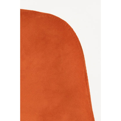 Montelli Eetkamerstoel Velvet Oranje Met Zwart Frame