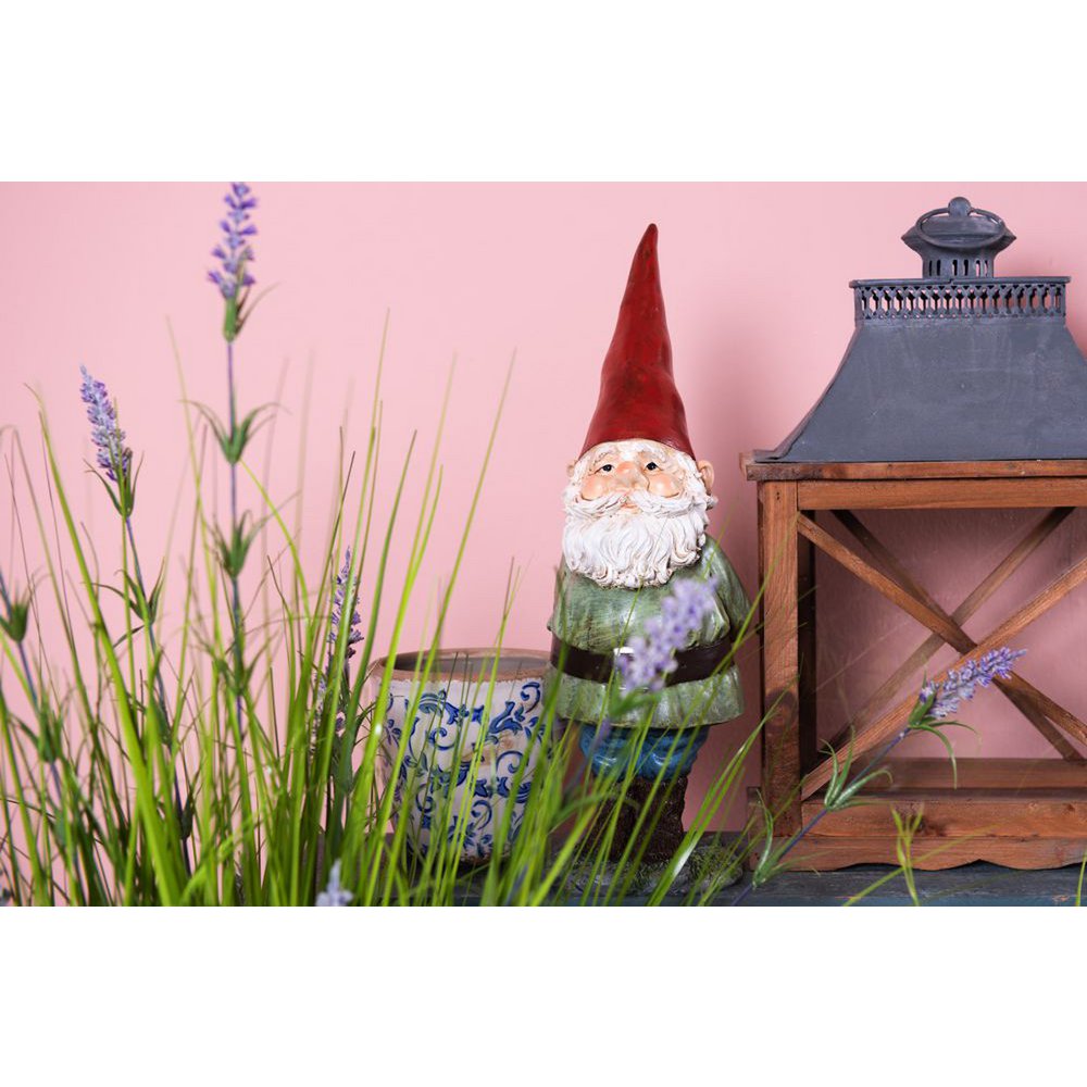 Kabouter beeld 22x13x40 cm groen polyresin
