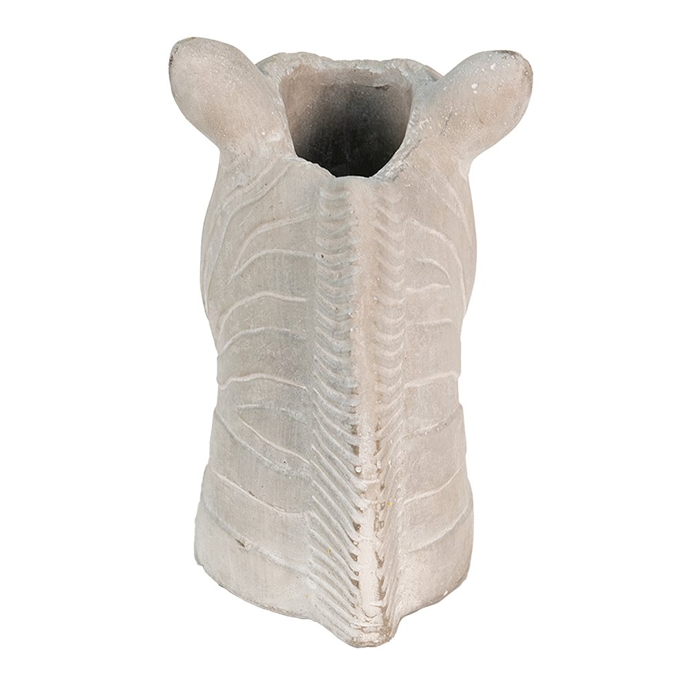 Flowerpot Zebra 16x10x15 cm Grey Stone Indoor Flowerpot
