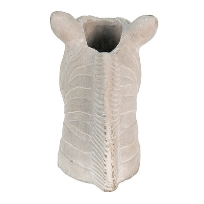 Flowerpot Zebra 16x10x15 cm Grey Stone Indoor Flowerpot