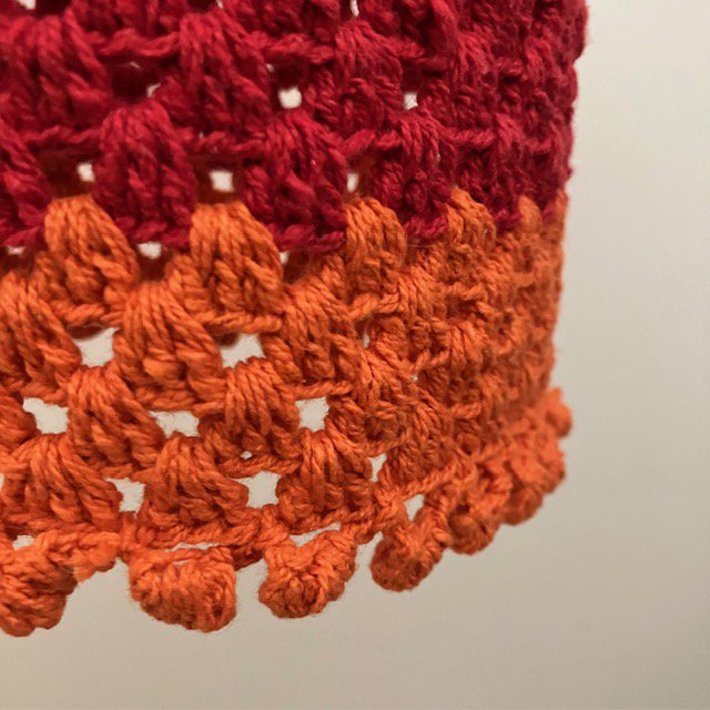 Lampion haakwerk rood oranje organisch katoen
