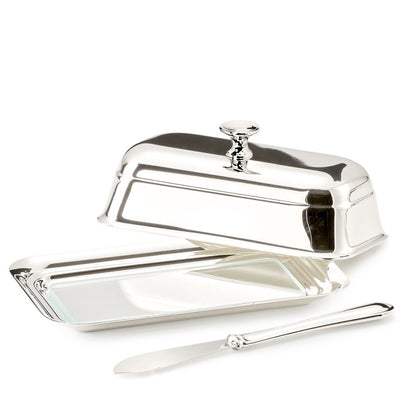 Boterdoos 13x8x6 cm zilver staal