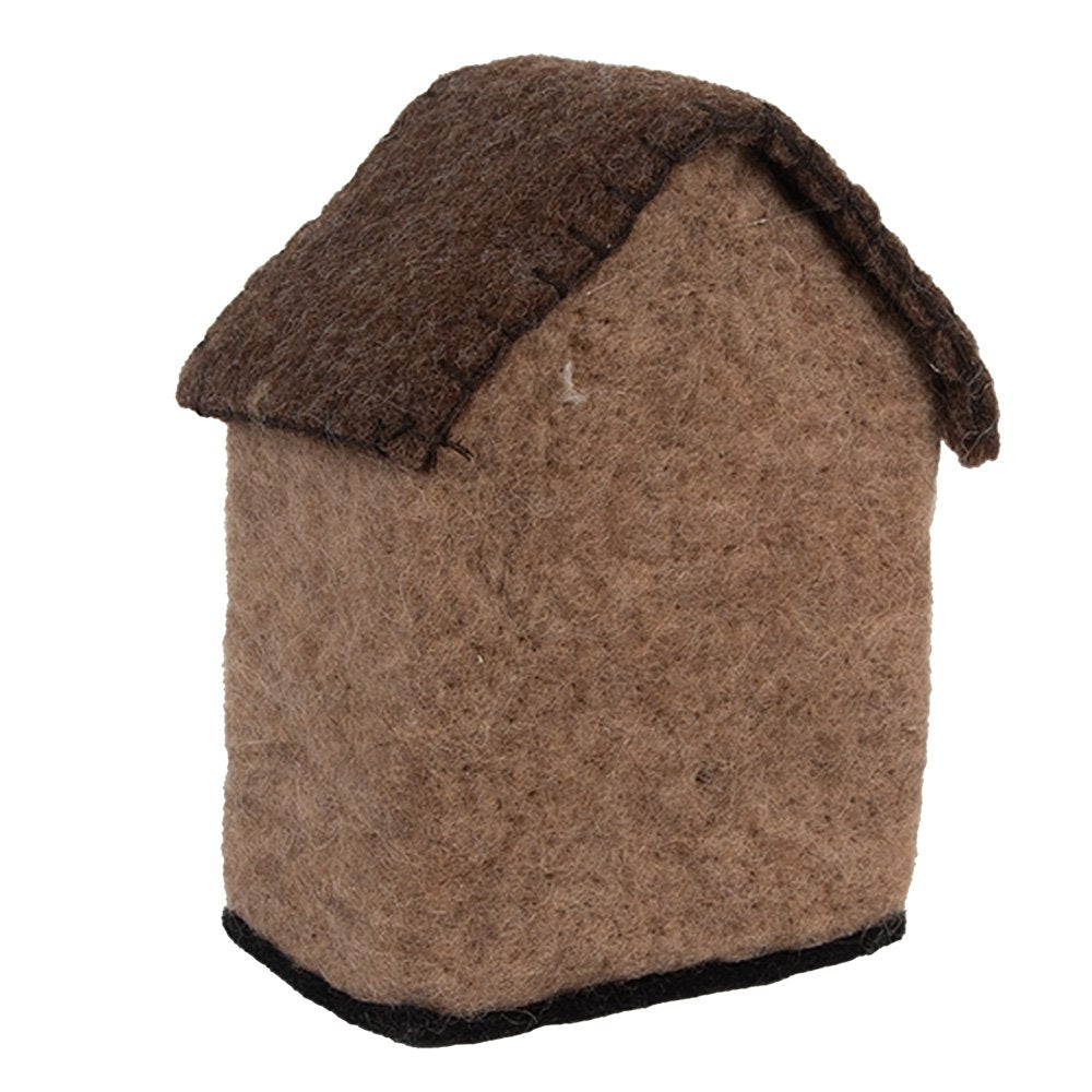 Decoration Figurine House 12x7x14 cm Brown Felt