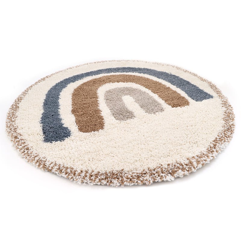 Kindertapijt rond 120 cm regenboog polyester
