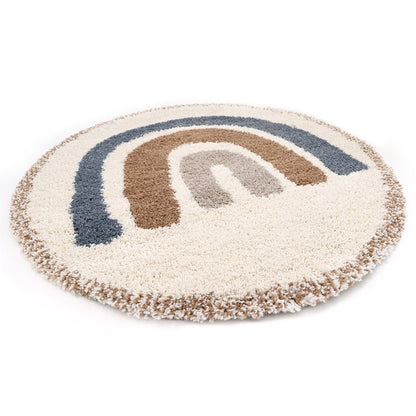 Kindertapijt rond 120 cm regenboog polyester