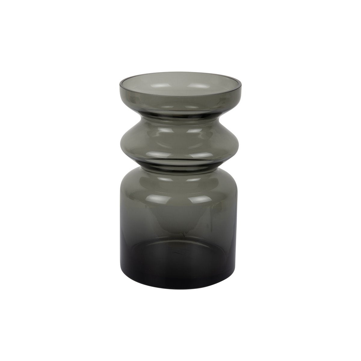 Vaas 25 cm grijs glas