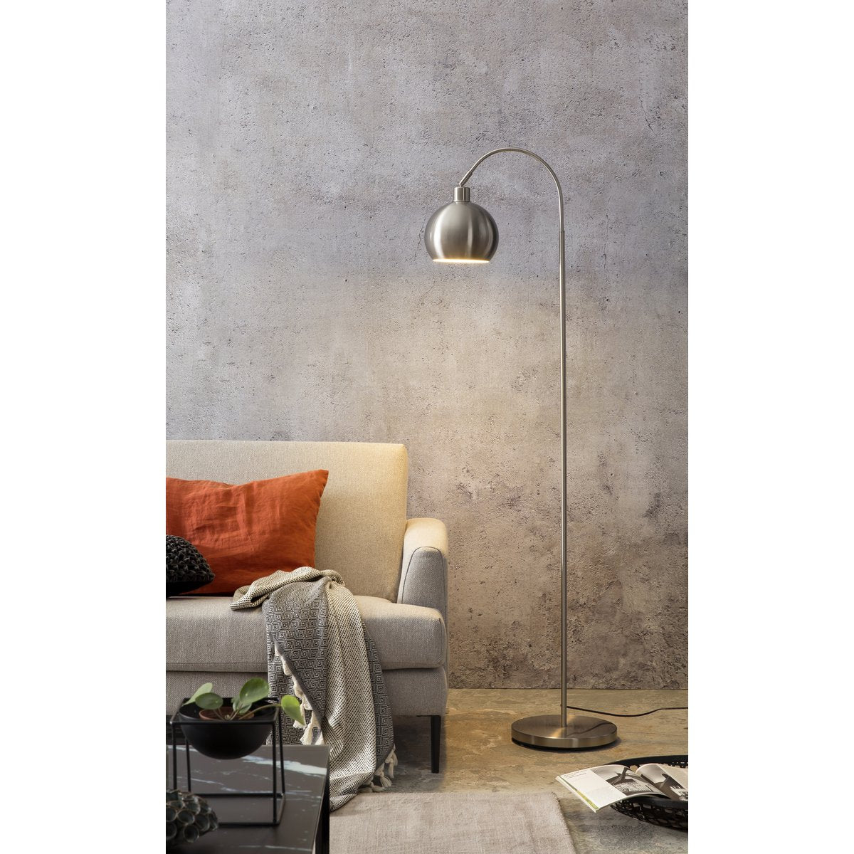 Vloerlamp metaal zilver 28x60x153 cm