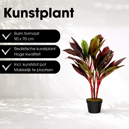 Kunstplant Cordyline rood 90 cm