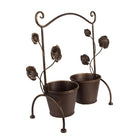 Bloempot 40x20x47 cm ijzer bruin zwart