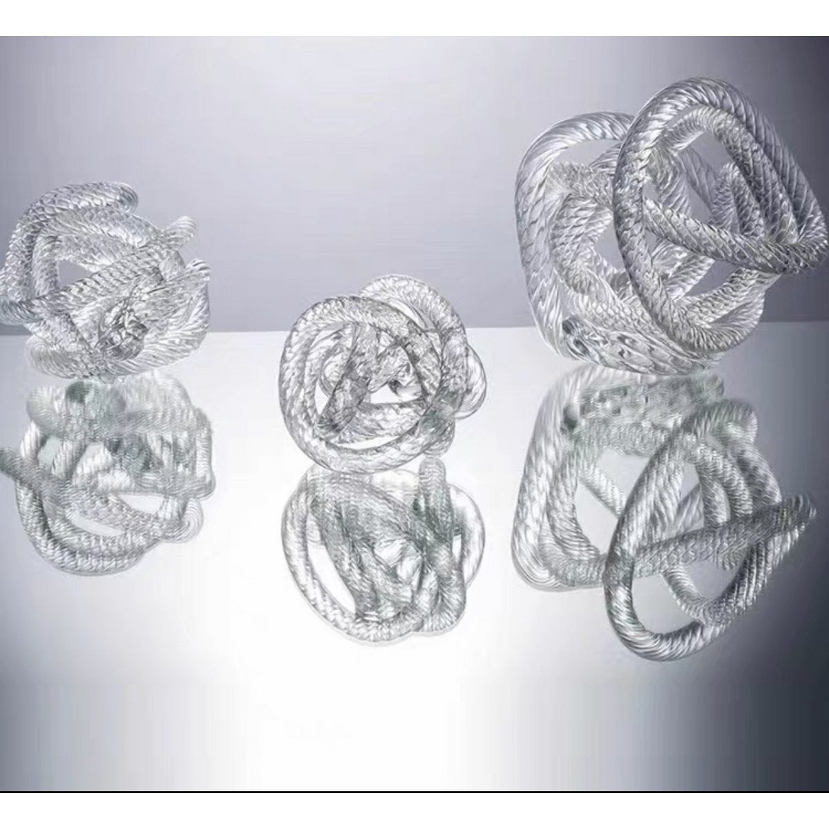 Groot Geknoopt Glassculptuur L Diameter 20 Cm Interieur